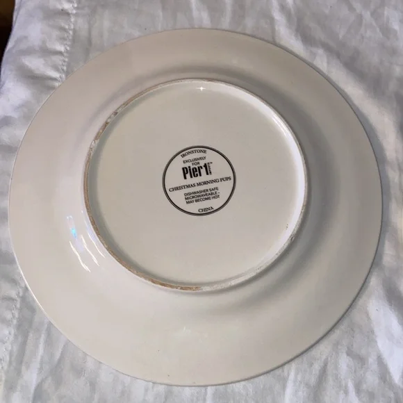 Set of 2 Pier 1 Park Avenue Puppies Christmas Morning Pups Salad Dessert plates